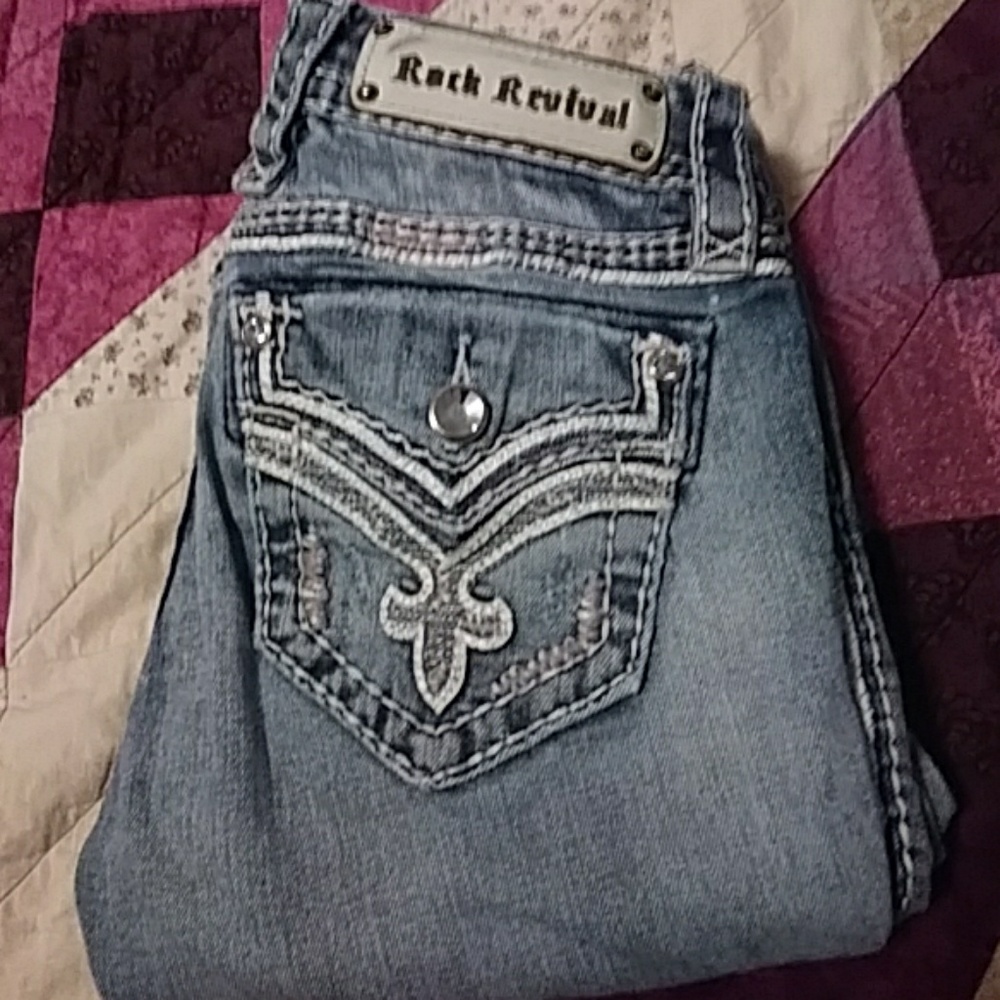 Slightly worn jeans